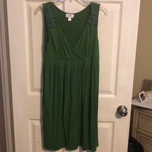 LOFT green empire waist cotton dress